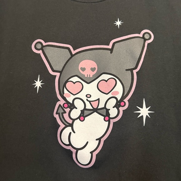 Sanrio Kuromi Front and Back Graphic Pullover Sweatshirt Gray L - Picture 5 of 7